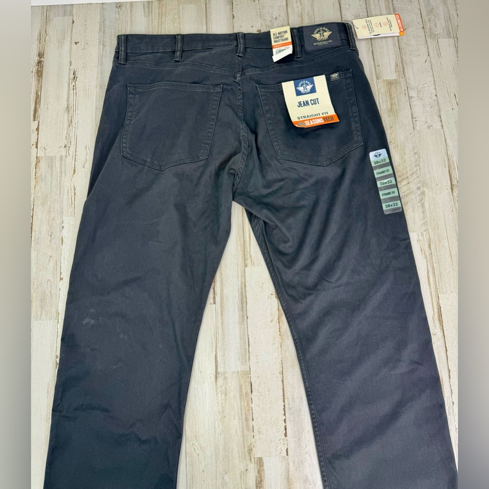 DOCKERS All Seasons Tech Straight Fit Jean Cut Pant Men's Sz 38x32 Heather Gray - Picture 12 of 13